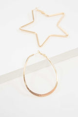 Stylish Star and Oval Fashion Dangle Hoop Earrings