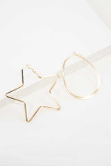 Stylish Star and Oval Fashion Dangle Hoop Earrings