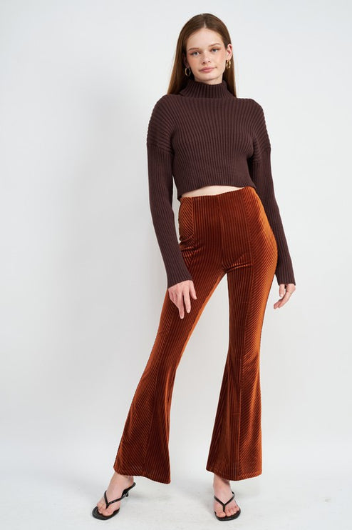 Chic Fashion Simple Solid Turtleneck Cropped Knit Sweater Top - Accessoriesforever