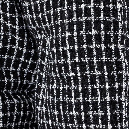 Cozy Fashion Plaid Tweed Cropped Puffer Jacket