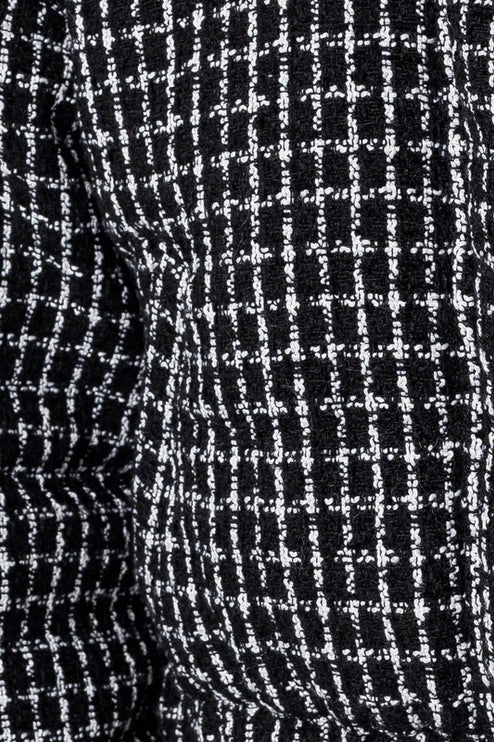 Cozy Fashion Plaid Tweed Cropped Puffer Jacket