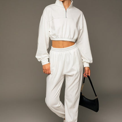 Causal Long Sleeve Elastic Waist Cropped Sweatshirt Top