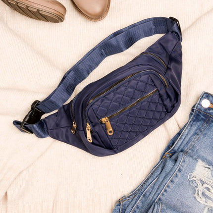 Chic Luxury Quilted Belt Sling Bum Bag