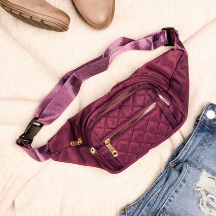Chic Luxury Quilted Belt Sling Bum Bag