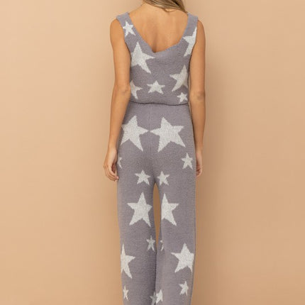 Cute Soft Star Print Tank Top Long Pant Two-Piece Set - Accessoriesforever