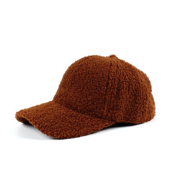 Cozy Sherpa Teddy Bear Knit Hat Ball Cap