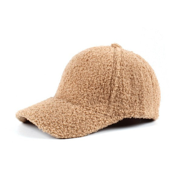 Cozy Sherpa Teddy Bear Knit Hat Ball Cap