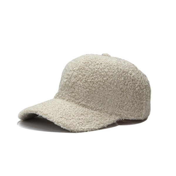 Cozy Sherpa Teddy Bear Knit Hat Ball Cap