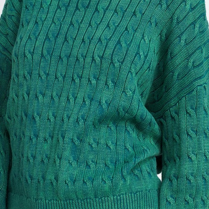 Cozy Soft Fashion Bubble Sleeves Cable Knit Top Sweater - Accessoriesforever