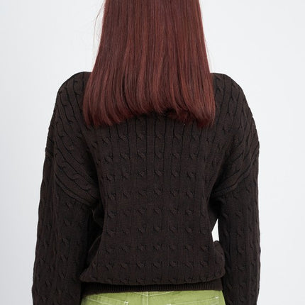Cozy Soft Fashion Bubble Sleeves Cable Knit Top Sweater - Accessoriesforever