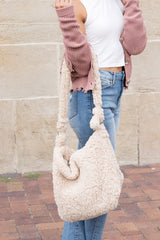 Simple Soft Sherpa Fashion Crossbody Messenger Tote Bag