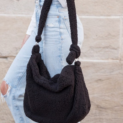 Simple Soft Sherpa Fashion Crossbody Messenger Tote Bag - Accessoriesforever