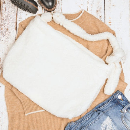 Simple Soft Sherpa Fashion Crossbody Messenger Tote Bag - Accessoriesforever