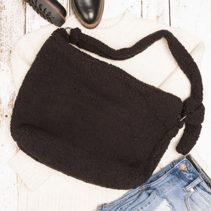 Simple Soft Sherpa Fashion Crossbody Messenger Tote Bag - Accessoriesforever