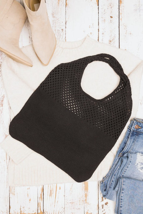 Simple Everyday Soft Knit Hobo Bag