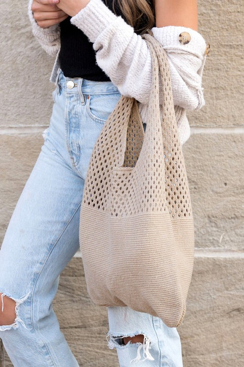 Simple Everyday Soft Knit Hobo Bag - Accessoriesforever