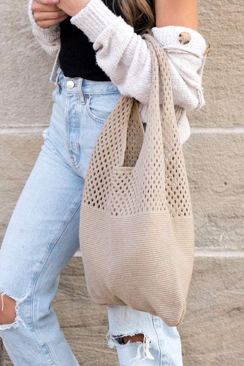 Simple Everyday Soft Knit Hobo Bag