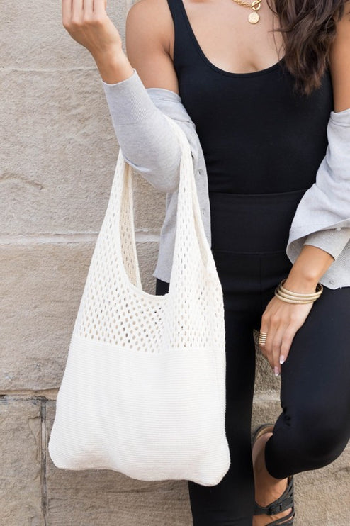 Simple Everyday Soft Knit Hobo Bag