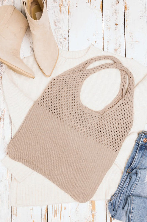 Simple Everyday Soft Knit Hobo Bag