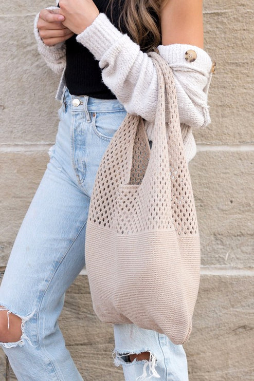 Simple Everyday Soft Knit Hobo Bag - Accessoriesforever
