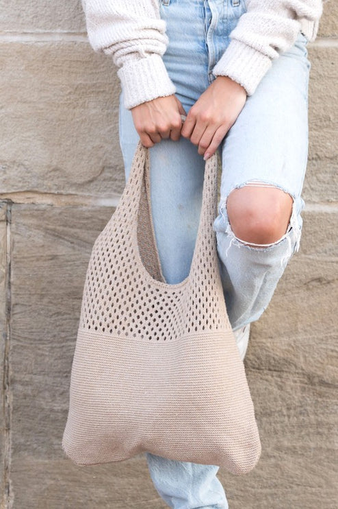 Simple Everyday Soft Knit Hobo Bag