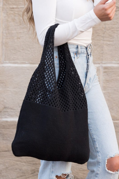 Simple Everyday Soft Knit Hobo Bag