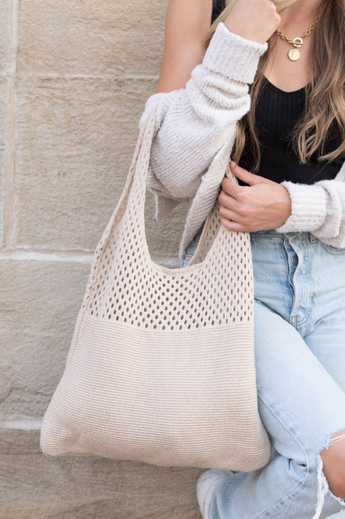 Simple Everyday Soft Knit Hobo Bag - Accessoriesforever
