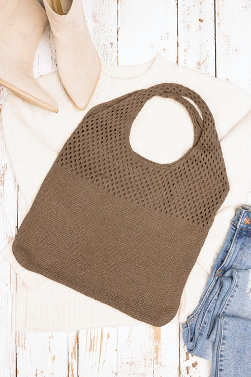 Simple Everyday Soft Knit Hobo Bag - Accessoriesforever