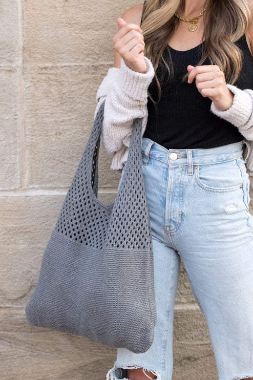 Simple Everyday Soft Knit Hobo Bag - Accessoriesforever