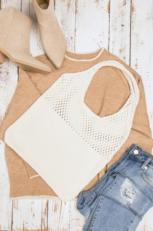 Simple Everyday Soft Knit Hobo Bag