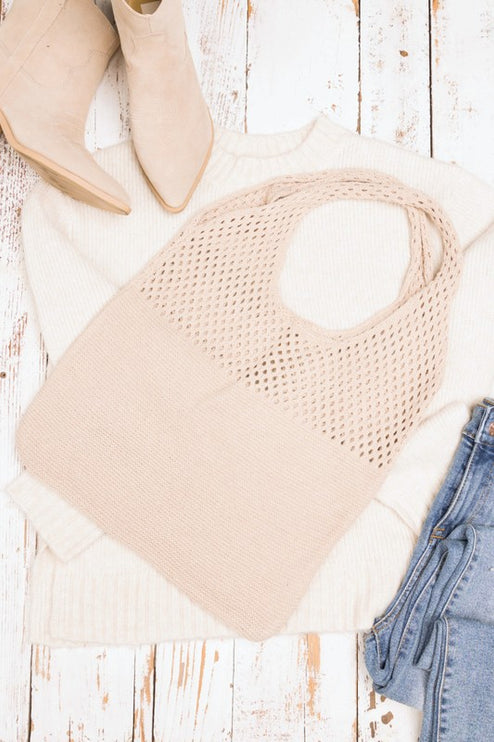 Simple Everyday Soft Knit Hobo Bag