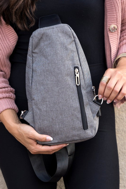 Canvas Design Nylon Convertible Adjustable Strap Sling Bag