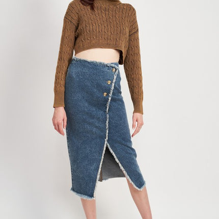 Stylish Solid Soft Turtleneck Cable Knit Crop Fashion Top Sweater - Accessoriesforever