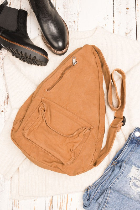Oversized Canvas Fashion Sling Bag