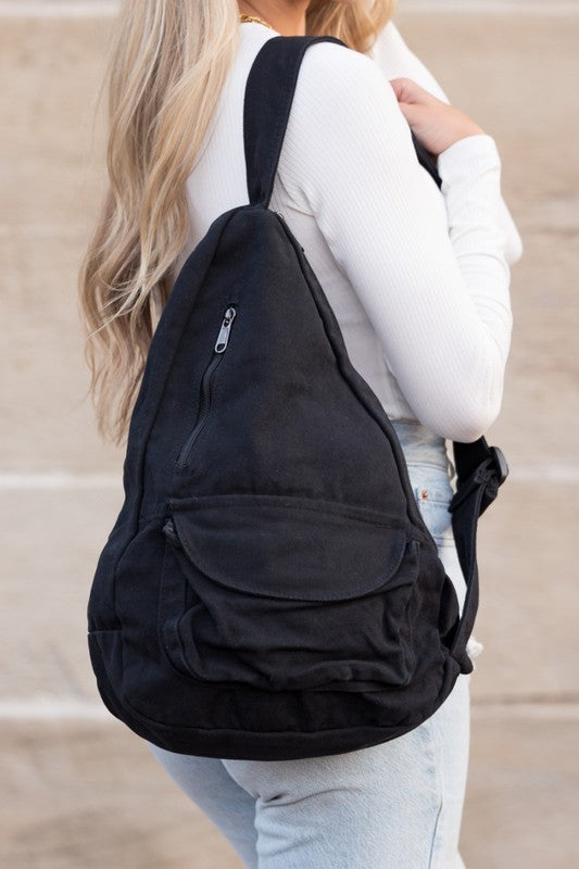 Oversized Canvas Fashion Sling Bag