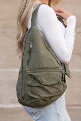 Oversized Canvas Fashion Sling Bag