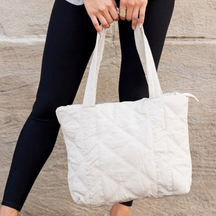 Simple Casual Fashion Puffed Quilted Tote Bag - Accessoriesforever