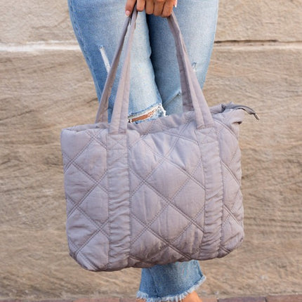 Simple Casual Fashion Puffed Quilted Tote Bag - Accessoriesforever