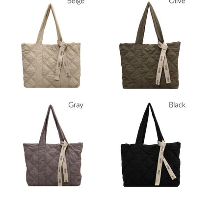 Simple Casual Fashion Puffed Quilted Tote Bag - Accessoriesforever