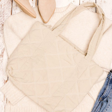 Simple Casual Fashion Puffed Quilted Tote Bag - Accessoriesforever