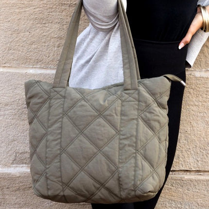 Simple Casual Fashion Puffed Quilted Tote Bag - Accessoriesforever