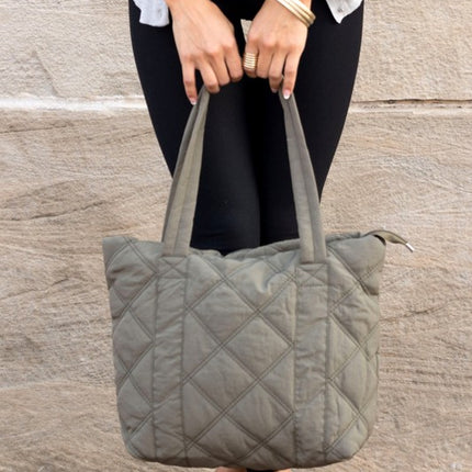 Simple Casual Fashion Puffed Quilted Tote Bag - Accessoriesforever