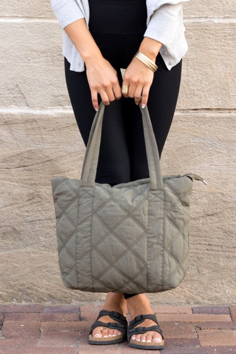 Simple Casual Fashion Puffed Quilted Tote Bag