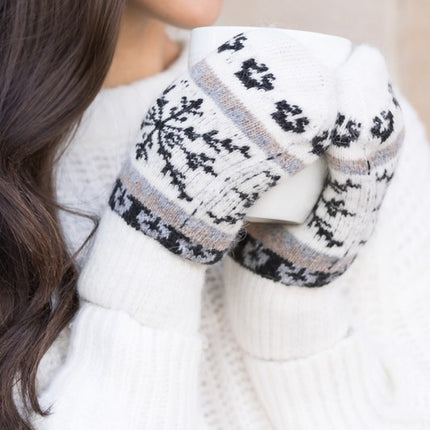 Cozy Warm Nordic Snowflake Fashion Winer Mittens - Accessoriesforever