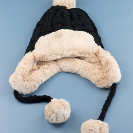 Cozy Warm Knitted Cable Weave Pom Fashion Trapper Hat - Accessoriesforever