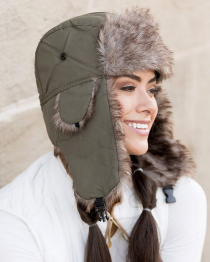 Cozy Warm Whimsical Alpine Aviator Faux Fur Fashion Trapper Hat