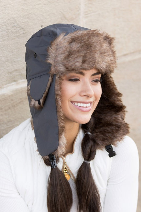 Cozy Warm Whimsical Alpine Aviator Faux Fur Fashion Trapper Hat