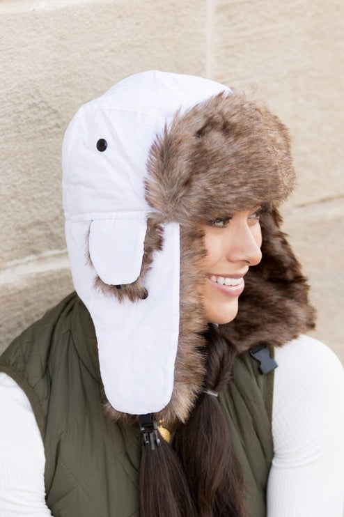 Cozy Warm Whimsical Alpine Aviator Faux Fur Fashion Trapper Hat