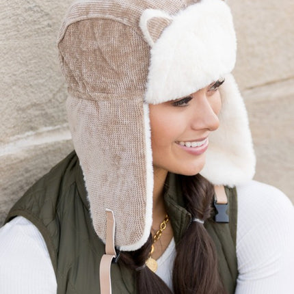 Adorable Kitten Cat Ear Plush Fashion Trapper Hat - Accessoriesforever