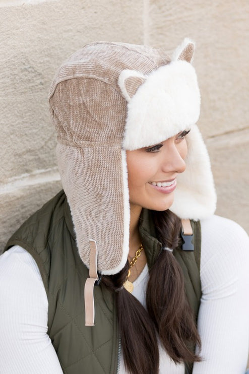 Adorable Kitten Cat Ear Plush Fashion Trapper Hat - Accessoriesforever